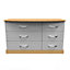 Whitby 6 Drawer Dresser Unit in Grey Ash & Oak (Ready Assembled)