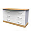 Whitby 6 Drawer Dresser Unit in White Ash & Oak (Ready Assembled)