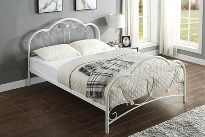 Antique white metal clearance bed frame
