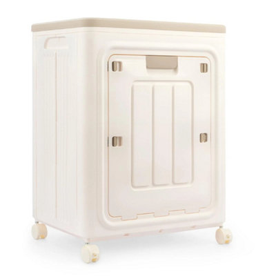 WHITE 1 Foldable Storage Organiser with Wheels and Transparent Window ...