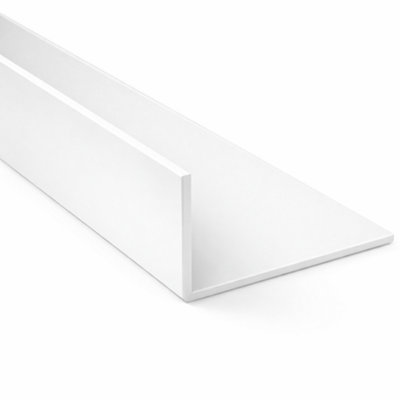 White 1 Metre UPVC Plastic Rigid Angle 50 x 25mm Corner Cover Trim 90 ...