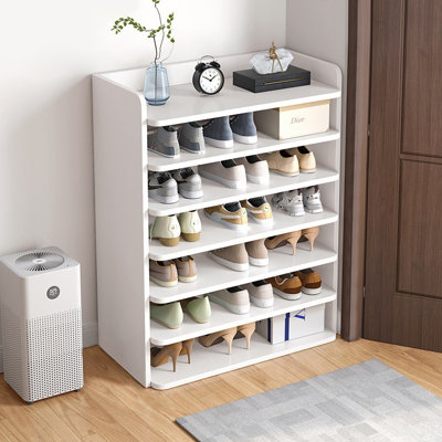 White 104 cmH 7 Tier MDF Shoe Rack for Entryway