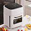 White 11L Digital Pannel Air Fryer Oven with Timer,Non-Stick Removable Basket