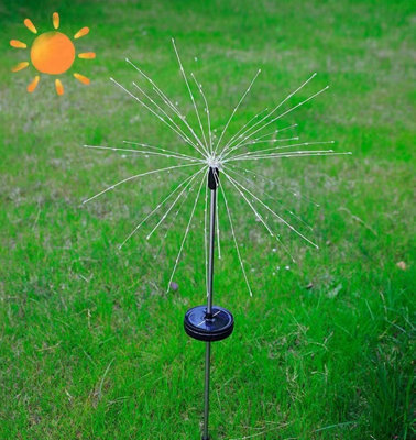 White 120 Lights Solar Dandelion Garden Plug Light