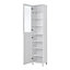 White 2-Door Tall Bathroom Cabinet with Visual Window 190cm H