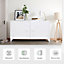 White 2 Doors Adjustable Shelves Metal File Cabinet Tv Stand Side Cabinet for Home and Office 119cm