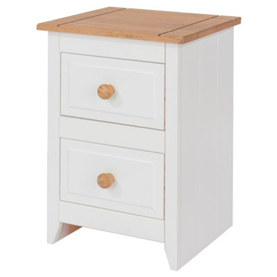 White 2 drawer petite bedside cabinet, Capri range