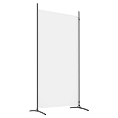 White 2-Panel Room Divider 175x180 cm Fabric Privacy Screen Partition