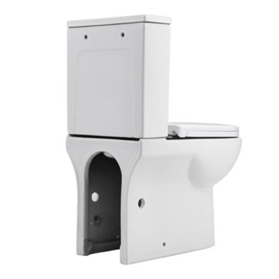 White 2-Piece Simple Elongated Toilet with Dual Flush