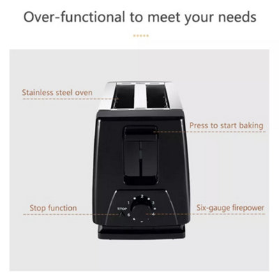 White 2 Slice Toaster Cool Touch 650W Electric Variable Browning ...