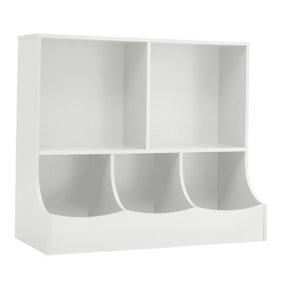 White 2 Tier Kids Toy Storage Boxes Open Style Child Toy Organizer Cabinet