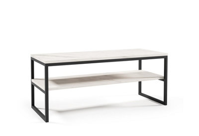 White 2 Tier Tony Shelf Polish Coffee Table, New Arrival Polish Coffee Table