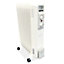 White 2000W Oil Filled Radiator Electric Heater 9 Fin