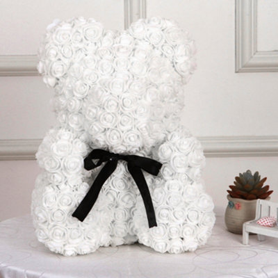 Rose teddy bear store white