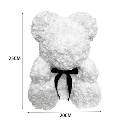 Teddy bear cheap roses white