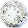 White - 25m RG6 Coaxial Cable Kit For Aerial Satellite Dish Install TV Freesat