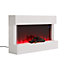 White 2kW LED Electric Fire Fireplace with Remote Control 36 Inch
