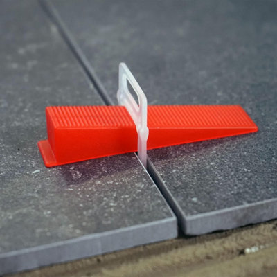 White 2mm Tile Leveling SpReusable Clips forCeramic & Stone Tile ...