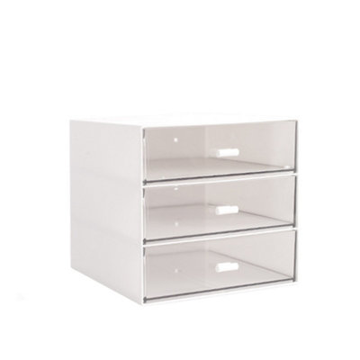 White 3-Drawer Plastic Desktop Makeup Cosmetic Organizer Storage Price Comparisons | Compare The Build