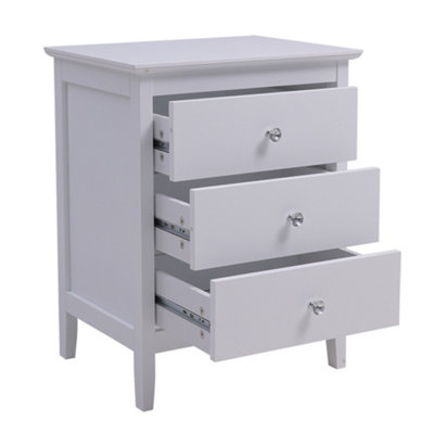 White 3 Drawers Vertical Storage Cabinet 48cm W x 38cm D x 62cm H