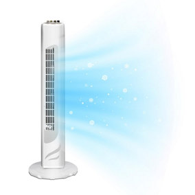 White 3-Speed Tower Fan 29" Oscillating Cooler