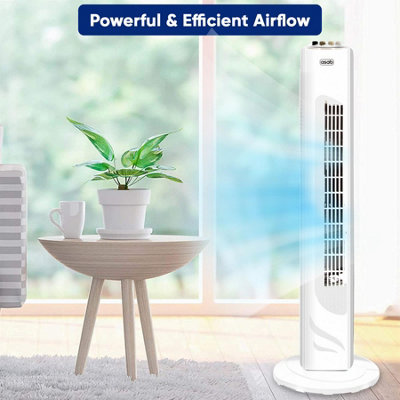 White 3-Speed Tower Fan 29" Oscillating Cooler