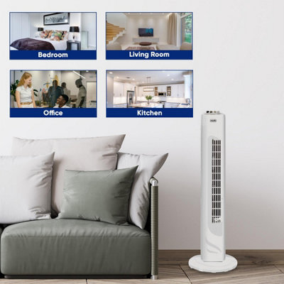 White 3-Speed Tower Fan 29