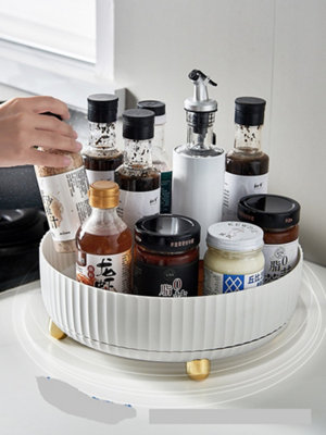 White 360 Degree Rotating Makeup Organizer Skincare Organizer Display ...