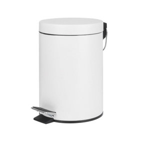 White 3L Bathroom Pedal Bin Freestanding