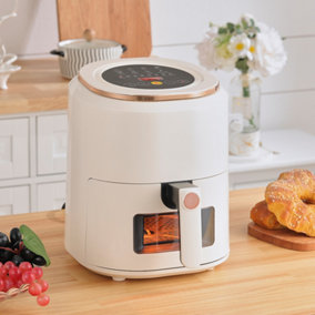 White 4.5L Digital Air Fryer with Timer,Non-Stick Removable Basket
