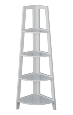 White 4 Tier Corner Shelving Unit