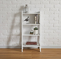 White 4-Tier Ladder-Style Tapered Shelving Storage Unit