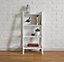 White 4-Tier Ladder-Style Tapered Shelving Storage Unit