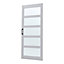 White 5 Lites Farmhouse Style Wooden Internal Sliding Door Barn Door with 6ft Steel Hardware Kit, 91 x 213cm
