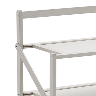 White 5-Tier Foldable Bamboo Freestanding Shoe Rack