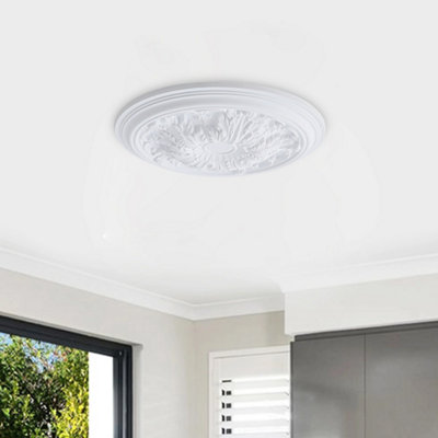White 51cm Dia Ceiling Rose Ornate Polyurethane Ceiling Medallion