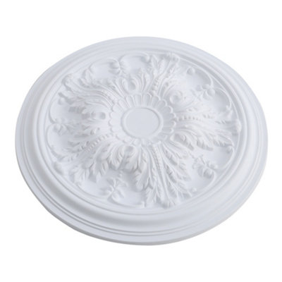 White 51cm Dia Ceiling Rose Ornate Polyurethane Ceiling Medallion - 4