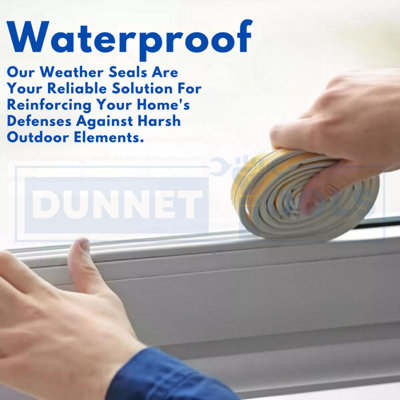 White 5m Rubber Seal Strip Draught Excluder Sticky Foam Insulation Tape Door Window