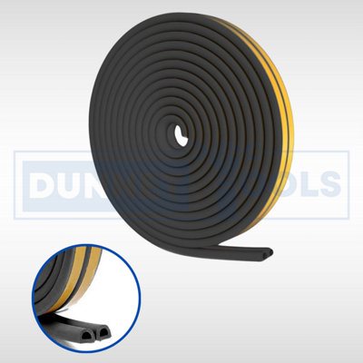 White 5m Rubber Seal Strip Draught Excluder Sticky Foam Insulation Tape Door Window