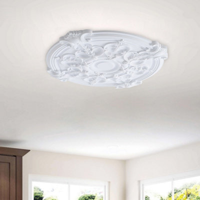 White 67cm Dia Ceiling Rose Ornate Polyurethane Ceiling Medallion