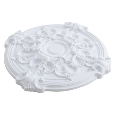 White 67cm Dia Ceiling Rose Ornate Polyurethane Ceiling Medallion - 7