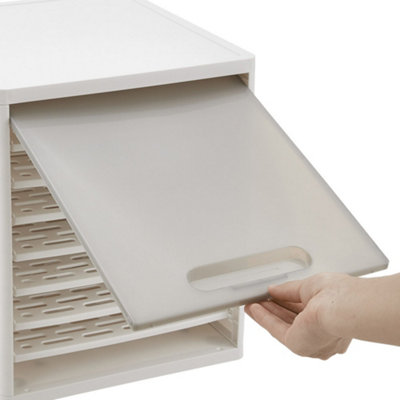 White 7 Tier Shirt Organizer Plastic Storage Drawer