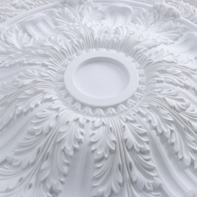 White 76cm Dia Ceiling Rose Ornate Polyurethane Ceiling Medallion - 4