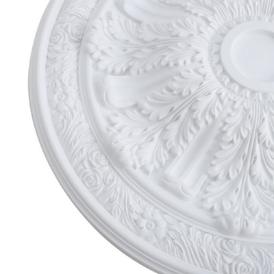 White 76cm Dia Ceiling Rose Ornate Polyurethane Ceiling Medallion - 6