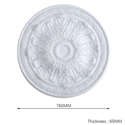 White 76cm Dia Ceiling Rose Ornate Polyurethane Ceiling Medallion - 8