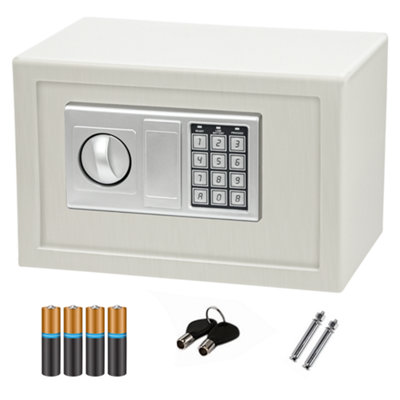 White 8.5L Digital Lock Steel Safe - Home & Office Security Storage