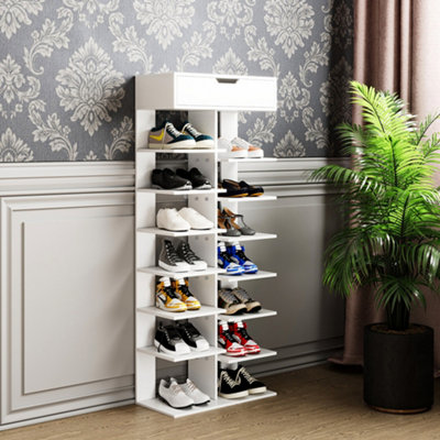 White 8 Tier Household Space Saving Shoe Rack