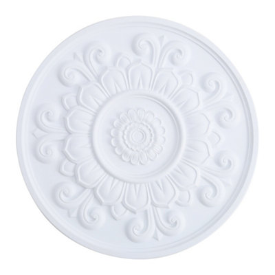 White 85cm Dia Ceiling Rose Ornate Polyurethane Ceiling Medallion