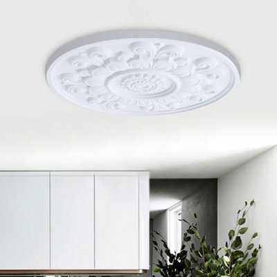 White 85cm Dia Ceiling Rose Ornate Polyurethane Ceiling Medallion - 3