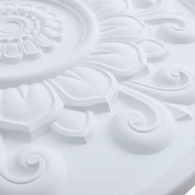 White 85cm Dia Ceiling Rose Ornate Polyurethane Ceiling Medallion - 7